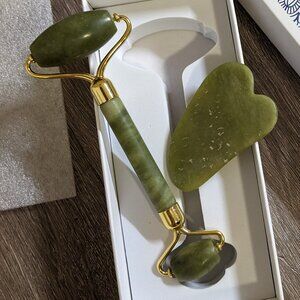 Green Jade Gua Sha Set - Roller & Stone